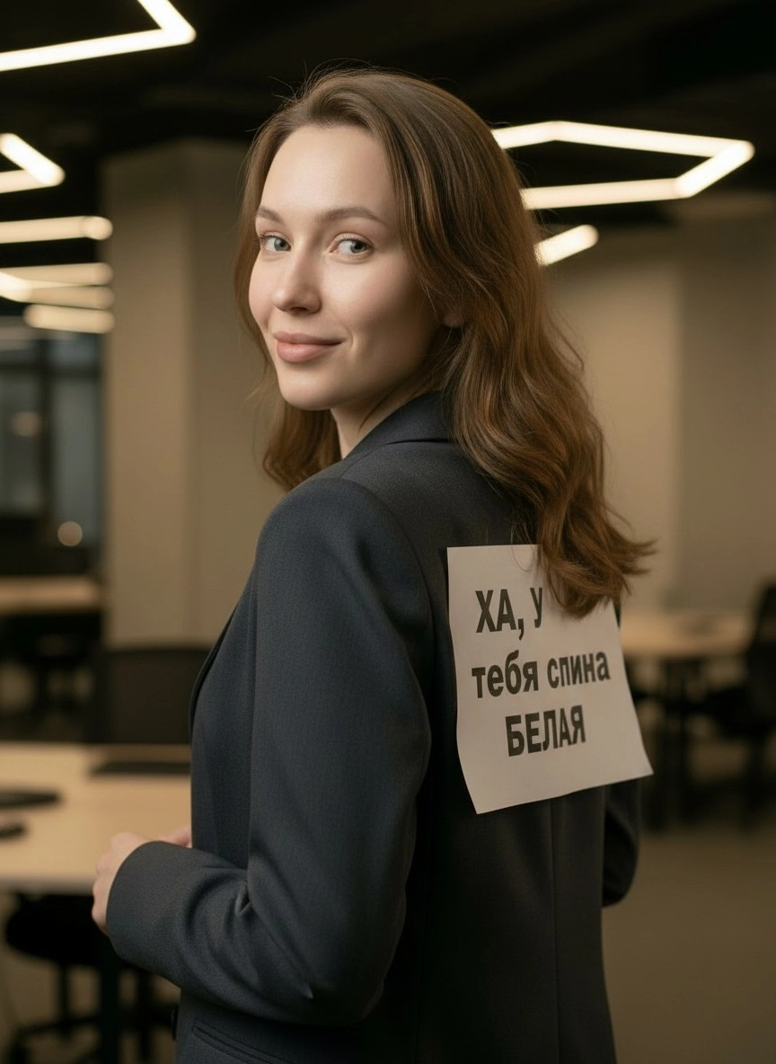 Шуточное офисное фото через нейросеть